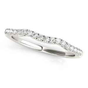 14k White Gold Wave Motif Diamond Wedding Band (1/5 cttw)