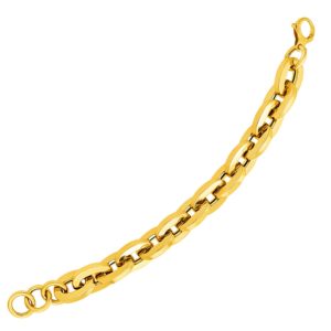 14k Yellow Gold Large Flat Link Bracelet