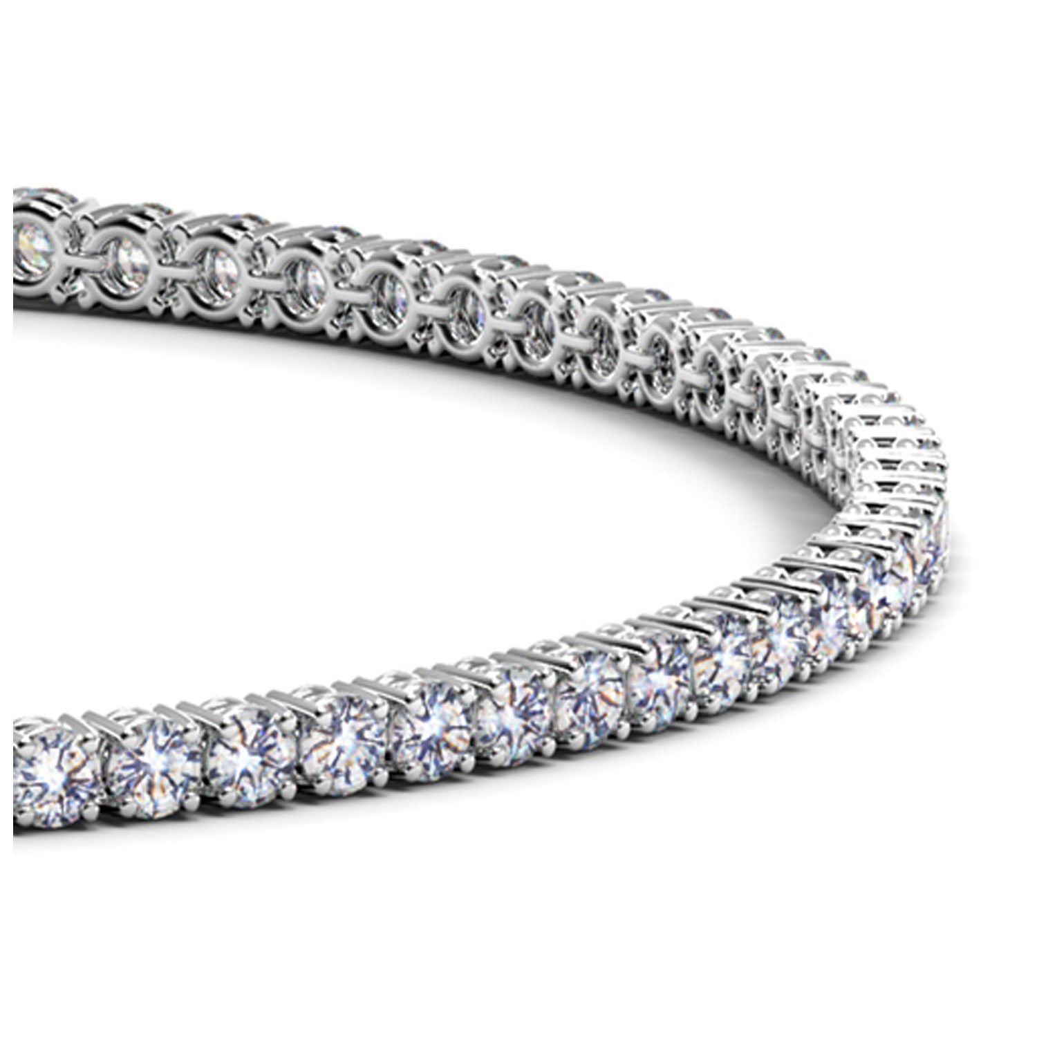 14k White Gold Round Diamond Tennis Bracelet (2 cttw)