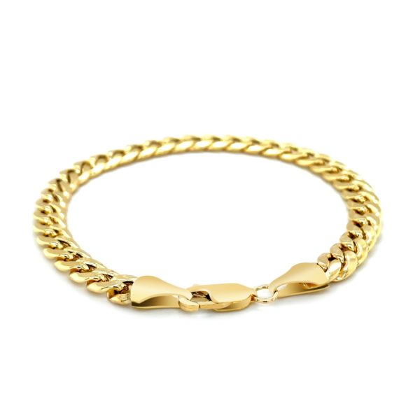 6.9mm 14k Yellow Gold Semi Solid Miami Cuban Bracelet