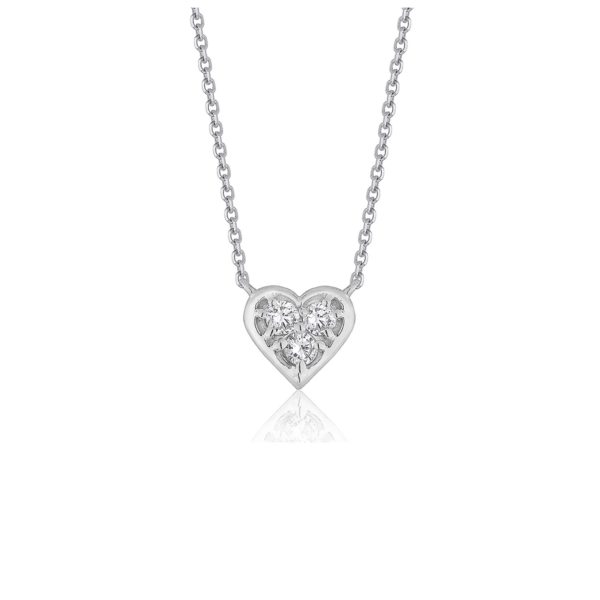 Diamond Heart Design Pendant in 14k White Gold