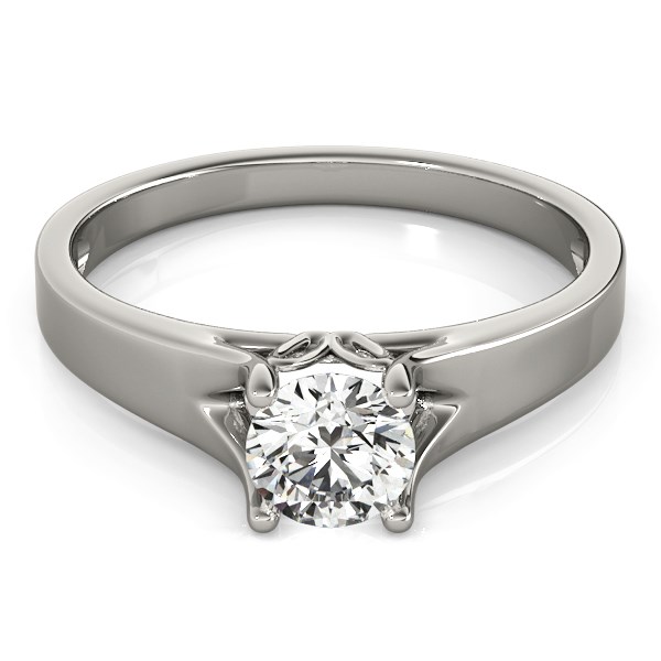 14k White Gold Prong Set Style Solitaire Diamond Engagement Ring (1/2 cttw)