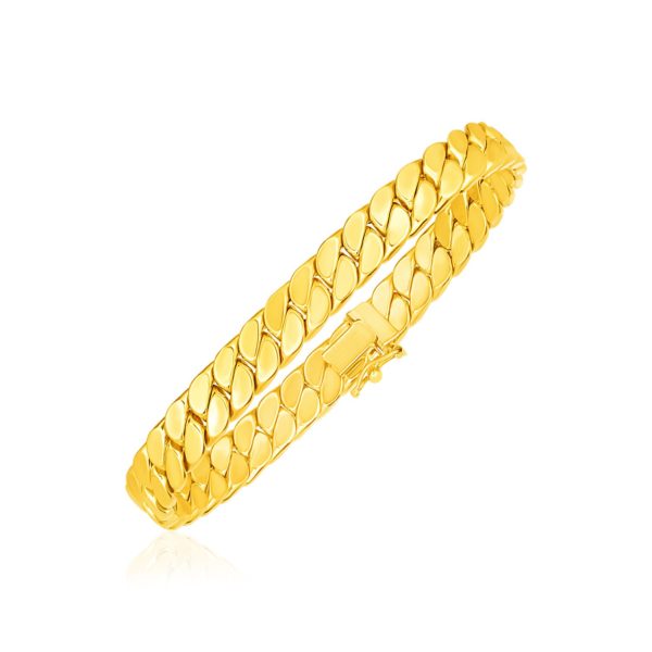 14k Yellow Gold 8 inch Mens Curb Chain Bracelet