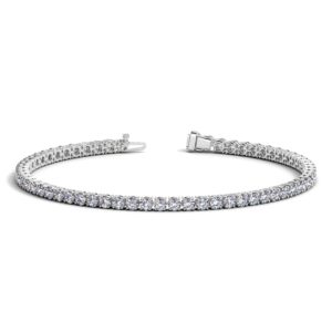 14k White Gold Round Diamond Tennis Bracelet (4 cttw)