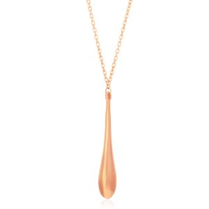 14k Rose Gold Teardrop Shape Long Pendant