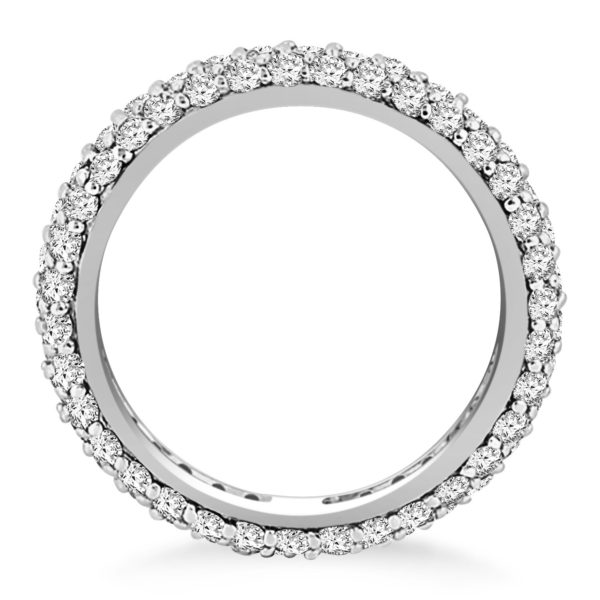 14k White Gold Cupola Round Diamond Eternity Ring in 14k White Gold