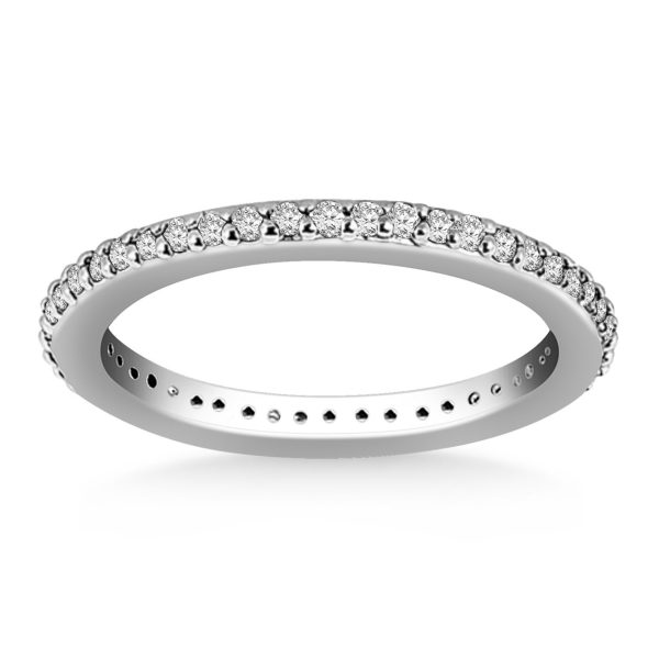 14k White Gold Round Diamond Eternity Ring