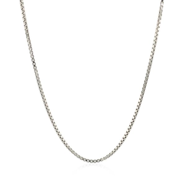 Sterling Silver Rhodium Plated Box Chain 1.3mm