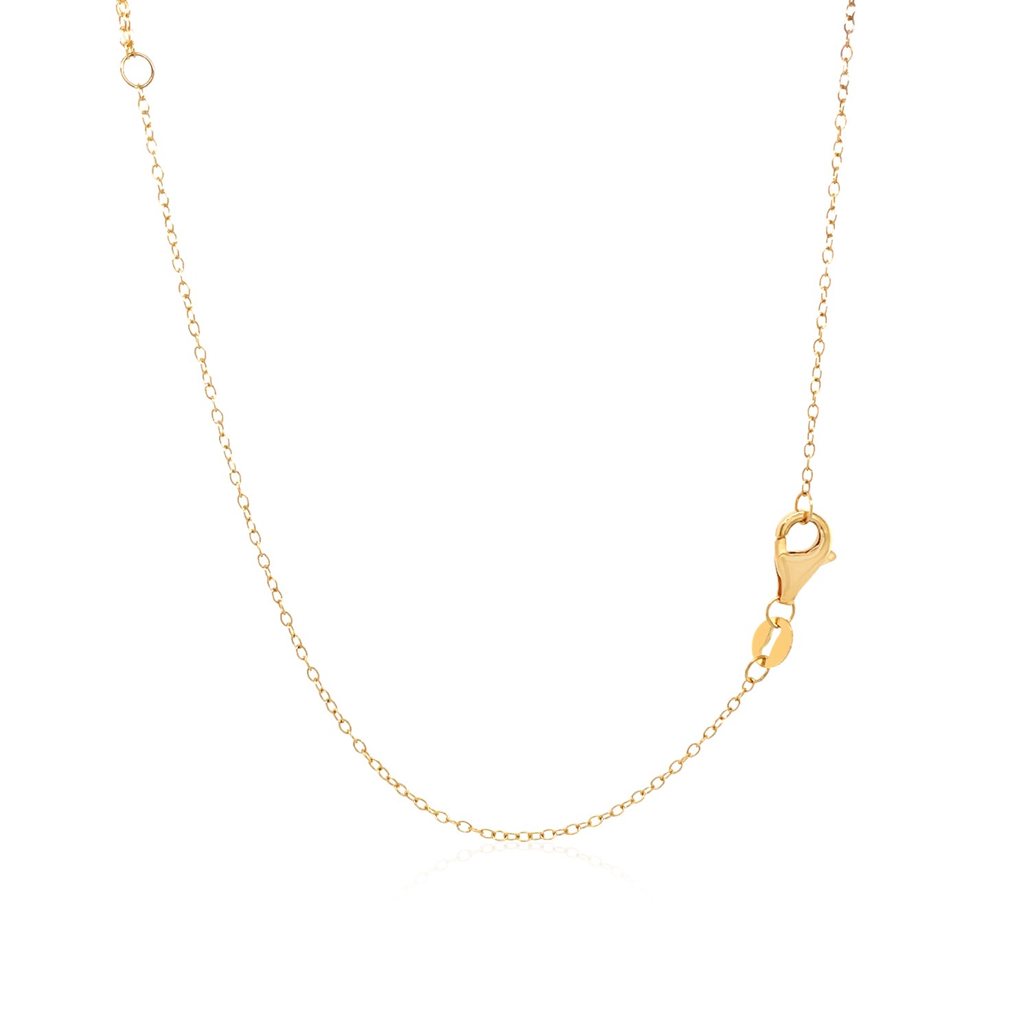 14k Yellow Gold 18 inch Two Strand Necklace with Circle and Bar Pendants