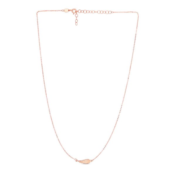 14K Rose Gold Angel Wing Necklace