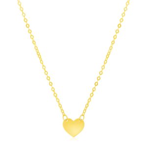 14k Yellow Gold Polished Mini Heart Necklace