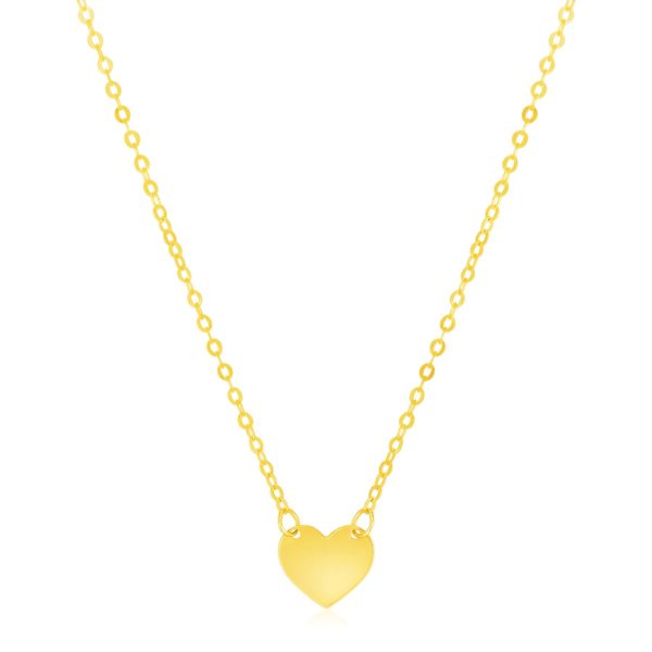 14k Yellow Gold Polished Mini Heart Necklace