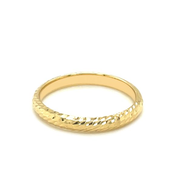 14k Yellow Gold Textured Comfort Fit Wedding Band