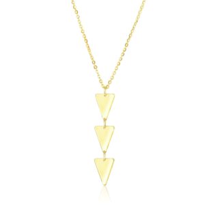 14k Yellow Gold Pendant with 3-Layer Triangle Design