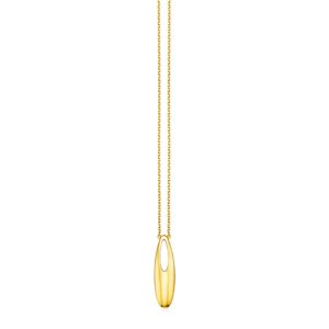 14k Yellow Gold Necklace with Oval Pendant