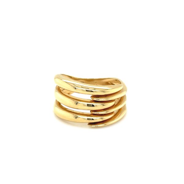 14k Yellow Gold Polished Interlaced Motif Ring