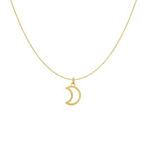 14k Yellow Gold Necklace with Moon