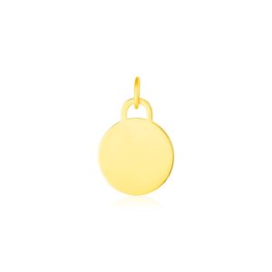 14K Yellow Gold Circle Tag Pendant