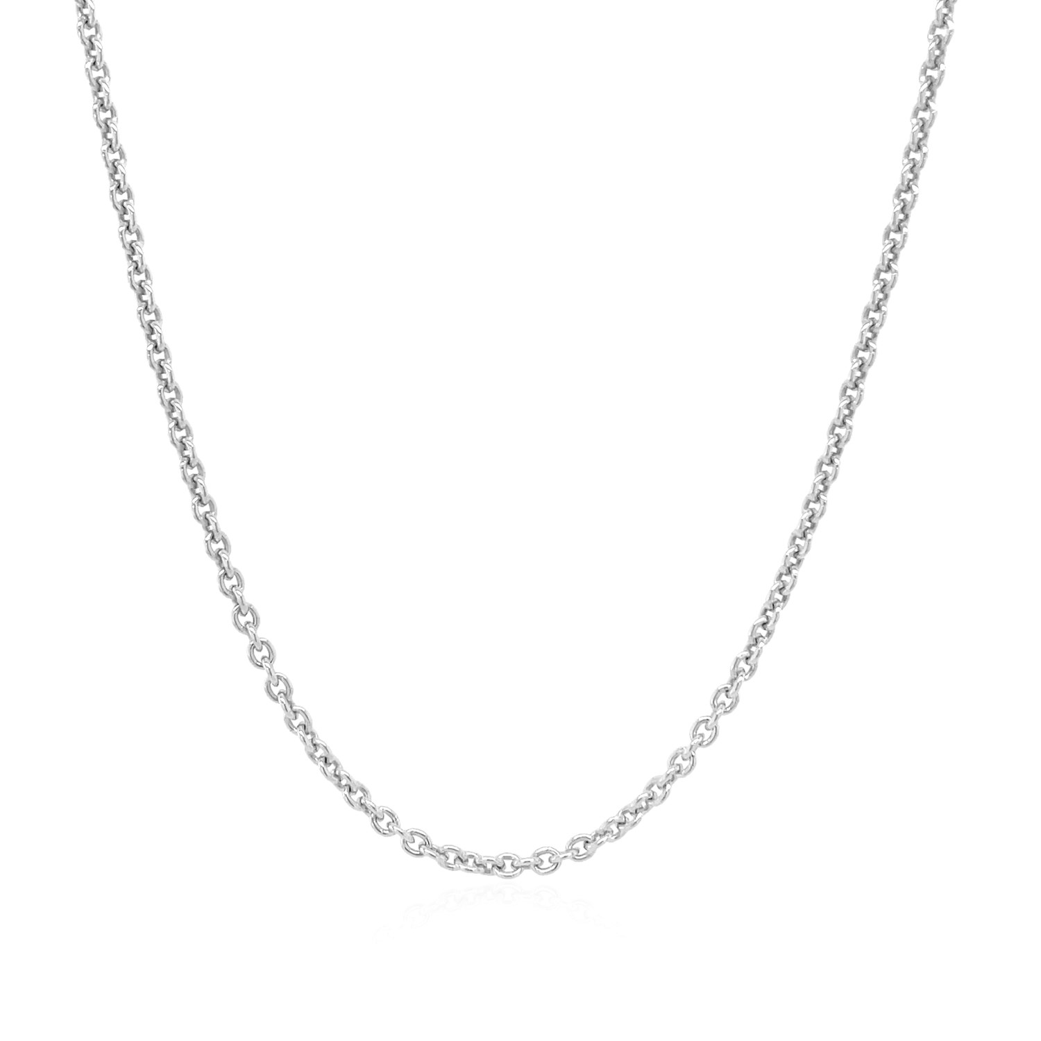 Sterling Silver Rhodium Plated Round Cable Chain 1.8mm