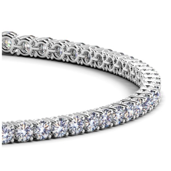 14k White Gold Round Diamond Tennis Bracelet (3 cttw)