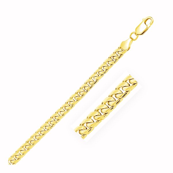 5.8mm 14k Yellow Gold Solid Miami Cuban Chain