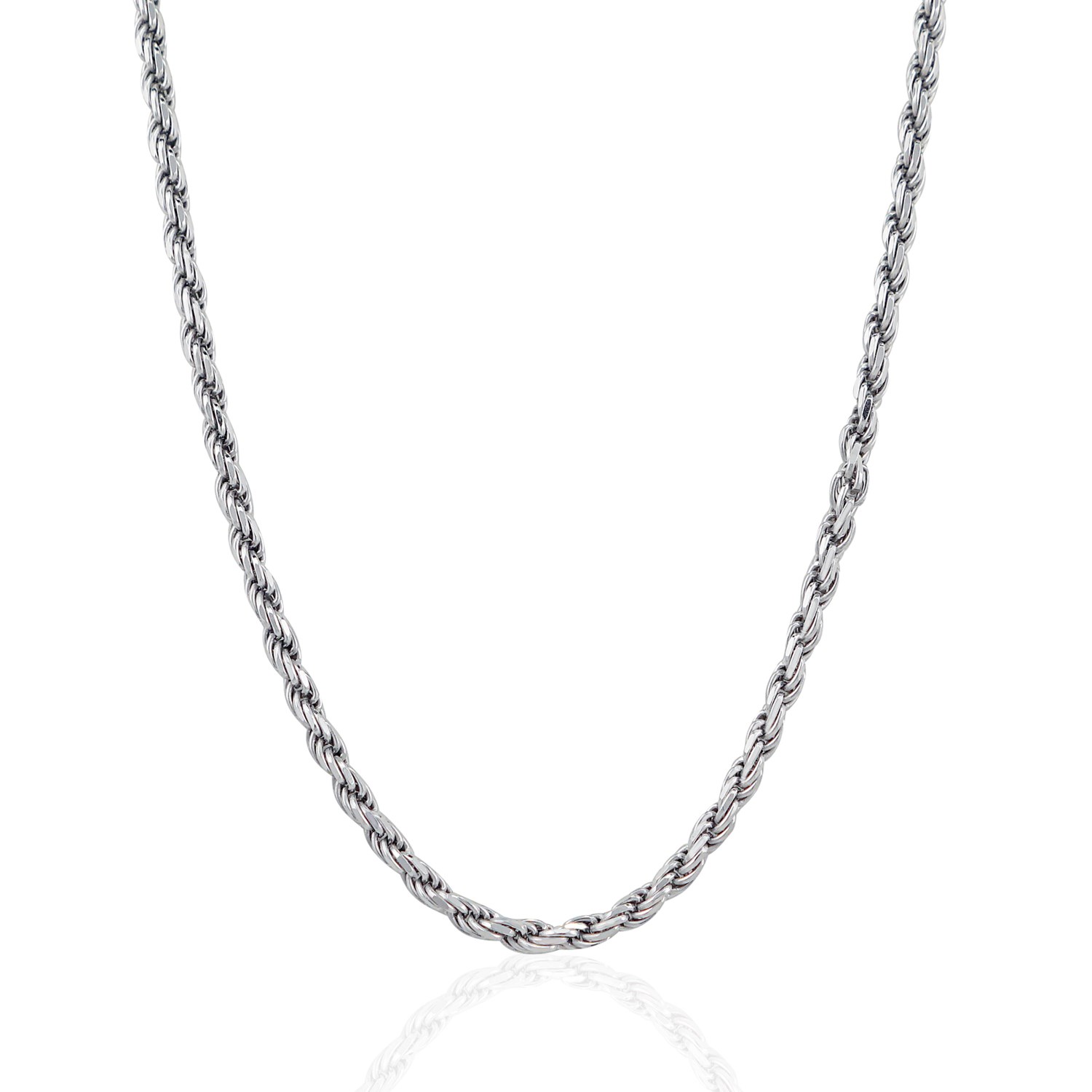 Sterling Silver 3.6mm Diamond Cut Rope Style Chain