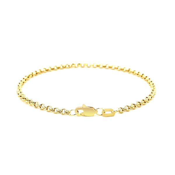 2.3mm 14k Yellow Gold Rolo Bracelet