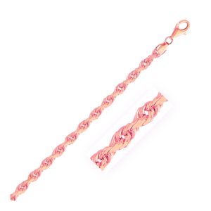 4.0mm 14k Rose Gold Solid Diamond Cut Rope Chain