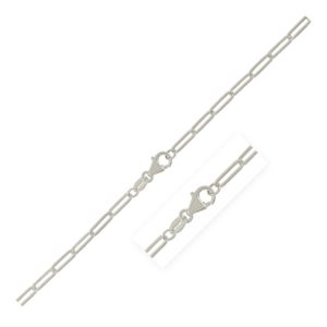 Sterling Silver Rhodium Plated Paperclip Chain (2.5 mm)