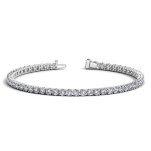 14k White Gold Round Diamond Tennis Bracelet (5 cttw)