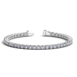 14k White Gold Round Diamond Tennis Bracelet (10 cttw)