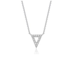 Diamond Inverted Triangle Pendant in 14k White Gold