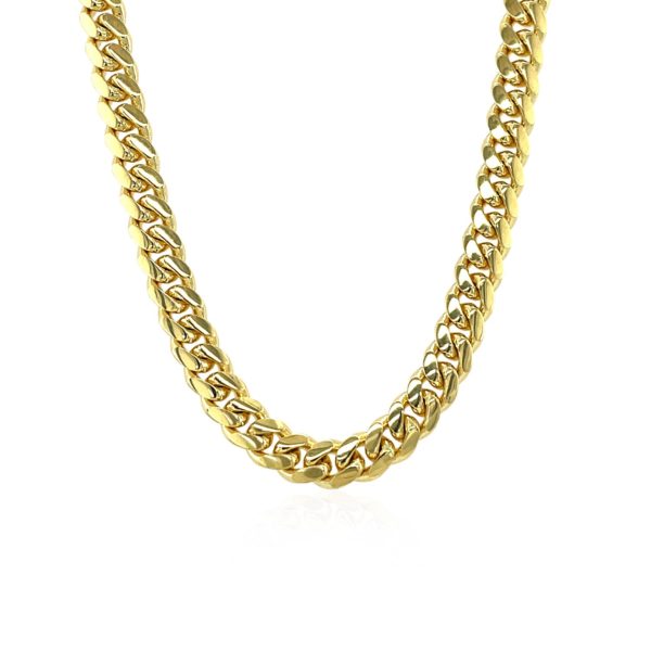 5.3mm 14k Yellow Gold Miami Cuban Semi Solid Chain