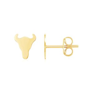 14K Yellow Gold Longhorn Earrings