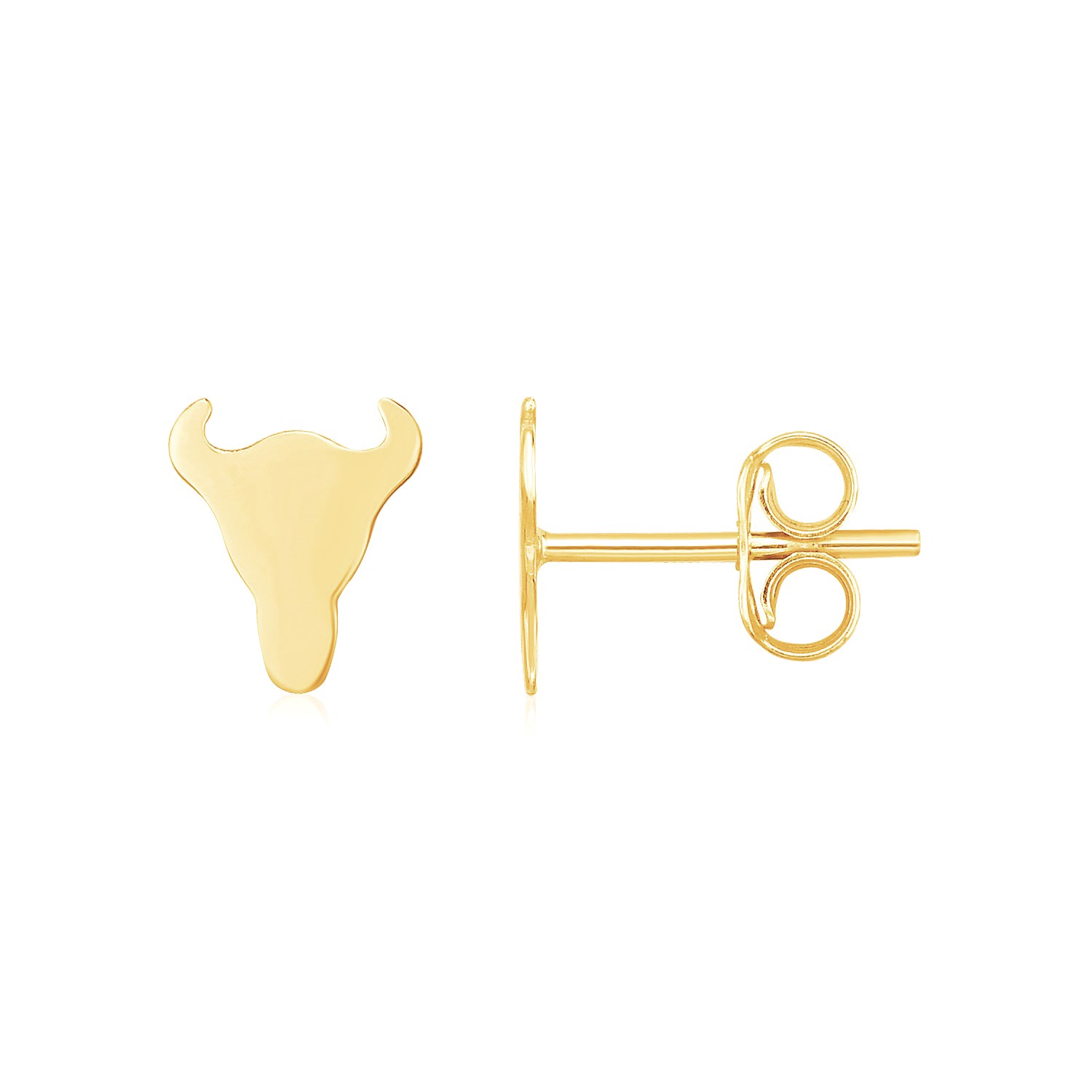 14K Yellow Gold Longhorn Earrings