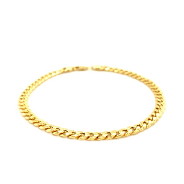 4.5mm 14k Yellow Gold Miami Cuban Semi Solid Bracelet