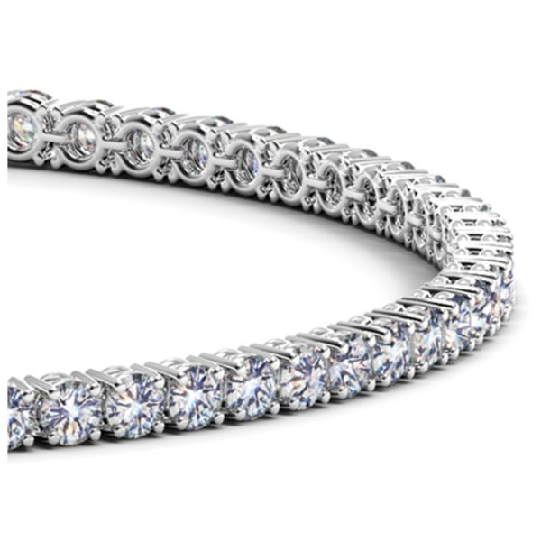 14k White Gold Round Diamond Tennis Bracelet (4 cttw)