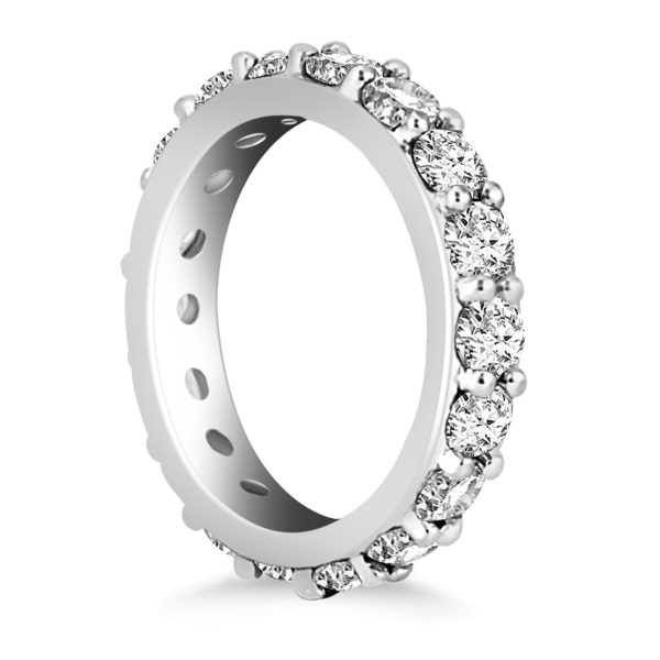 14k White Gold Round Cut Diamond Eternity Ring