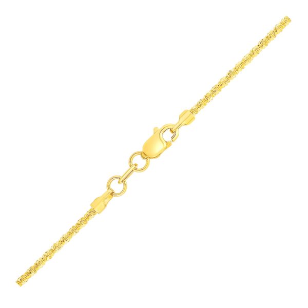 14k Yellow Gold Sparkle Anklet 1.5mm