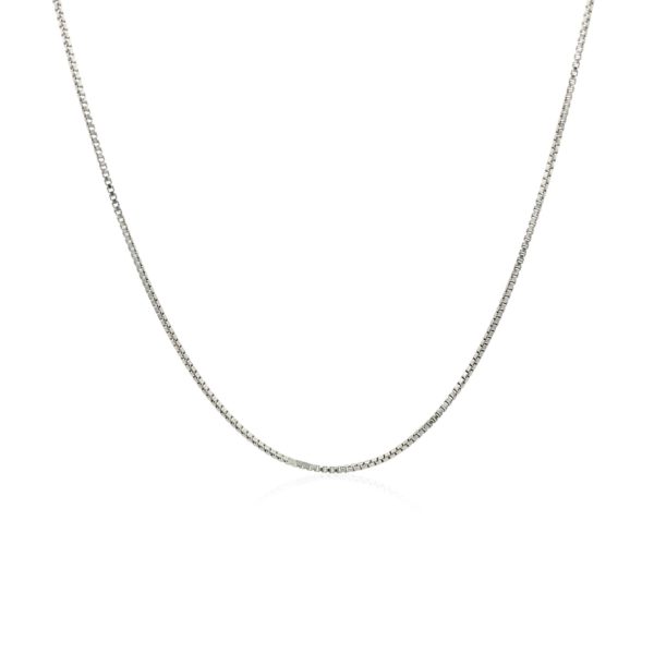 Sterling Silver Rhodium Plated Box Chain 0.7mm