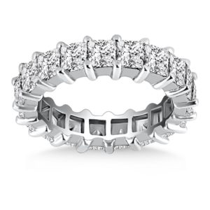 14k White Gold Common Prong Princess Cut Diamond Eternity Ring