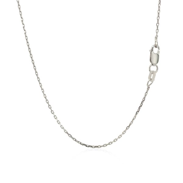 Sterling Silver Rhodium Plated Cable Chain 1.1mm