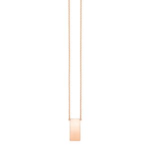 14k Rose Gold Necklace with Polished Bar Pendant