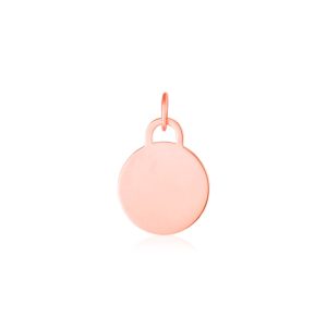 14K Rose Gold Circle Tag Pendant