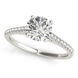 14k White Gold Pronged Round Diamond Engagement Ring (1 5/8 cttw)