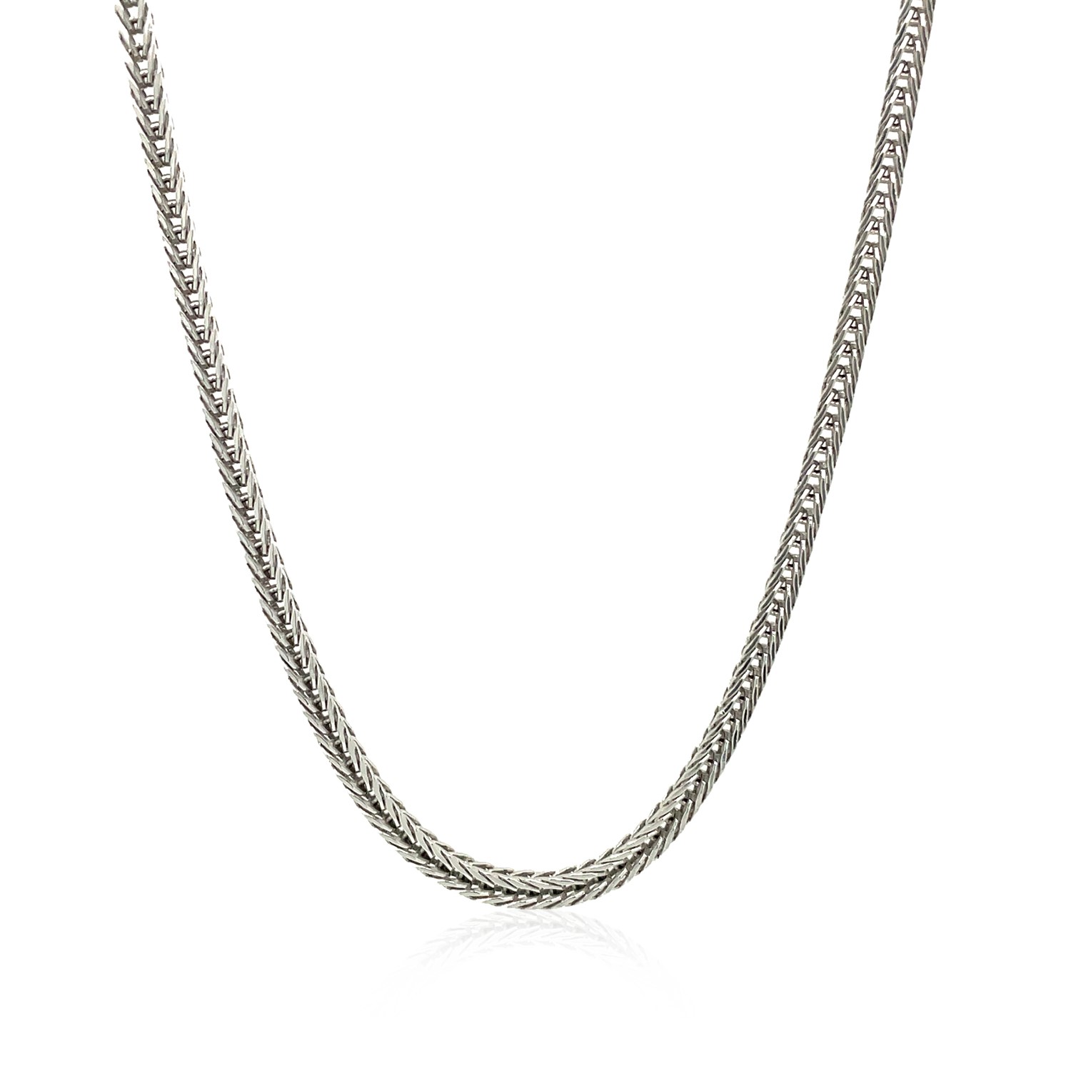 Sterling Silver Rhodium Plated Foxtail 2.5mm