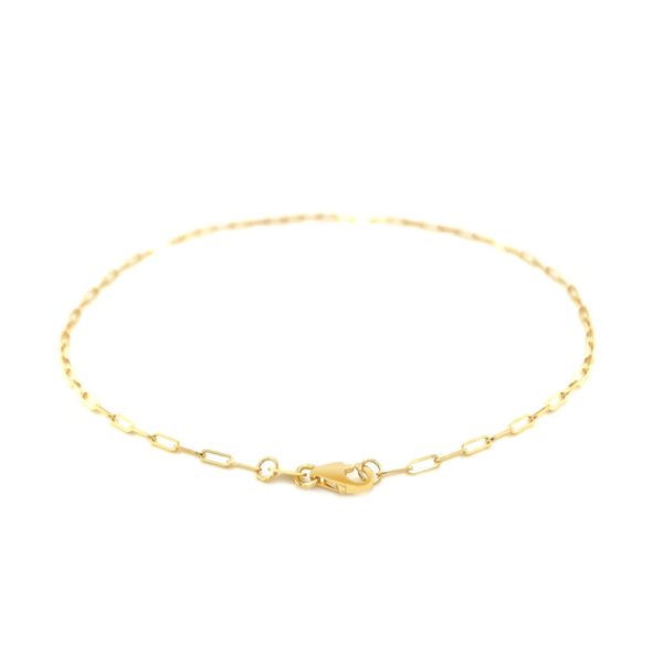 14K Yellow Gold Fine Paperclip Anklet (1.5mm)