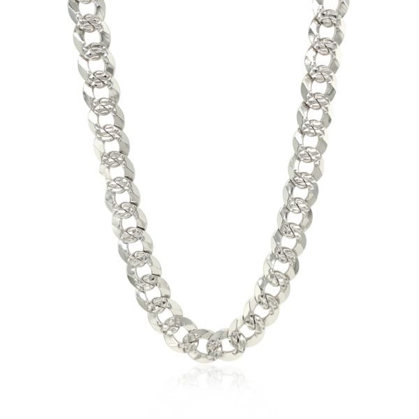 Sterling Silver Rhodium Plated Curb Chain 8.4mm