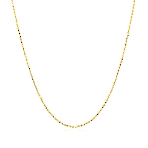 14k Yellow Gold Diamond Cut Bead Chain 1.0mm