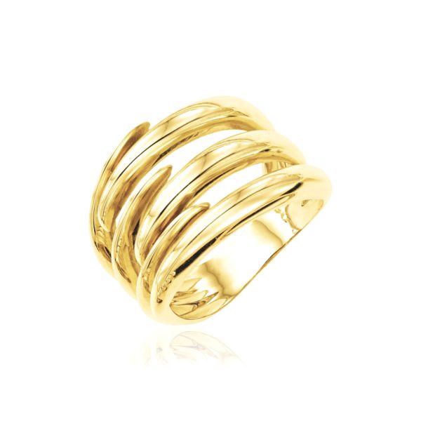 14k Yellow Gold Polished Interlaced Motif Ring